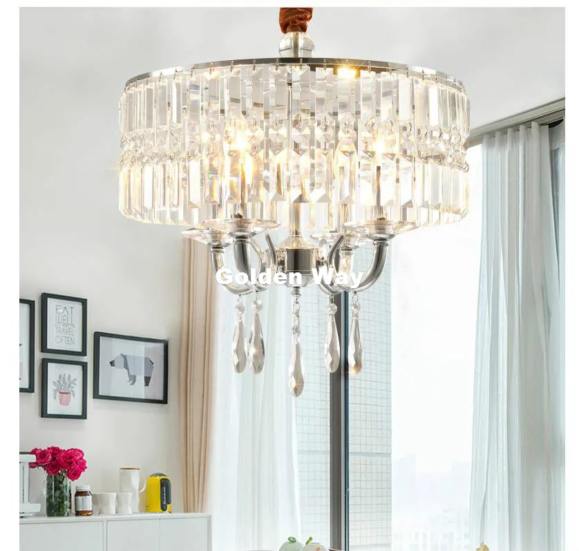 

Modern Chrome Crystal Chandelier Lighting Crystal Top Luxury D45cm E14 LED Hanging Lighting Factory Direct Selling Free Shipping