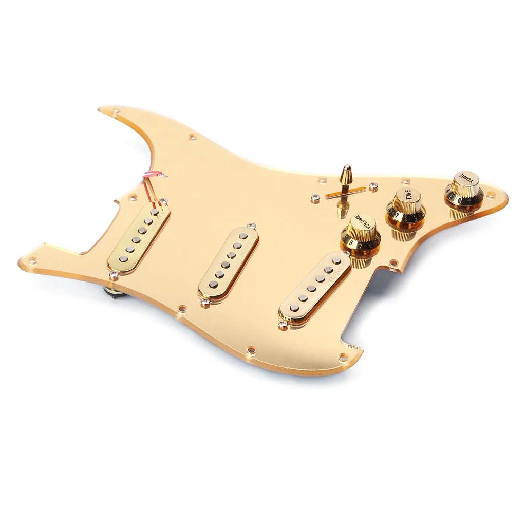 282*225*50mm lustro powierzchni Prewired 3 pojedyncza cewka Pickguard SSS dla Fender gitara złota