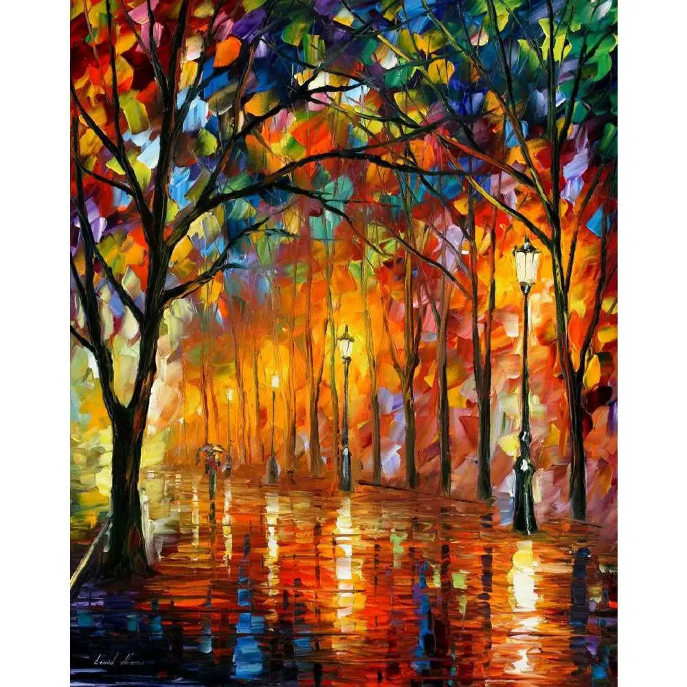 Contemporary Canvas Art Beautiful Landscape Handmade Textured Oil Painting Trees Artwork for Hallway Decor Desirable Moments