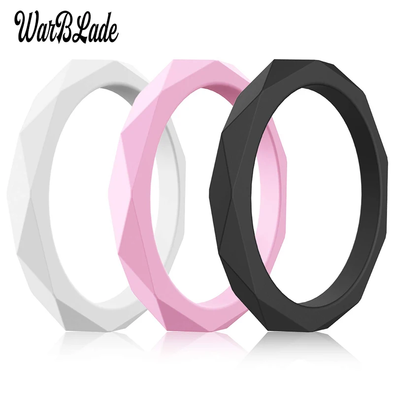 WarBLade New 3mm Food Grade FDA Silicone Rings Women Wedding Rubber Bands Hypoallergenic Crossfit Flexible Silicone Finger Ring