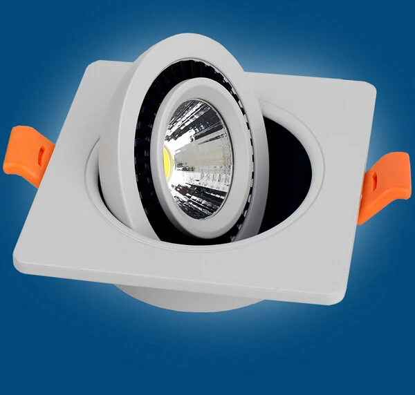 COB 12W Dimmable Led Ceiling Down light Square Recessed Led Lamp 360 degree rotation AC85-265V 12pcs/lot