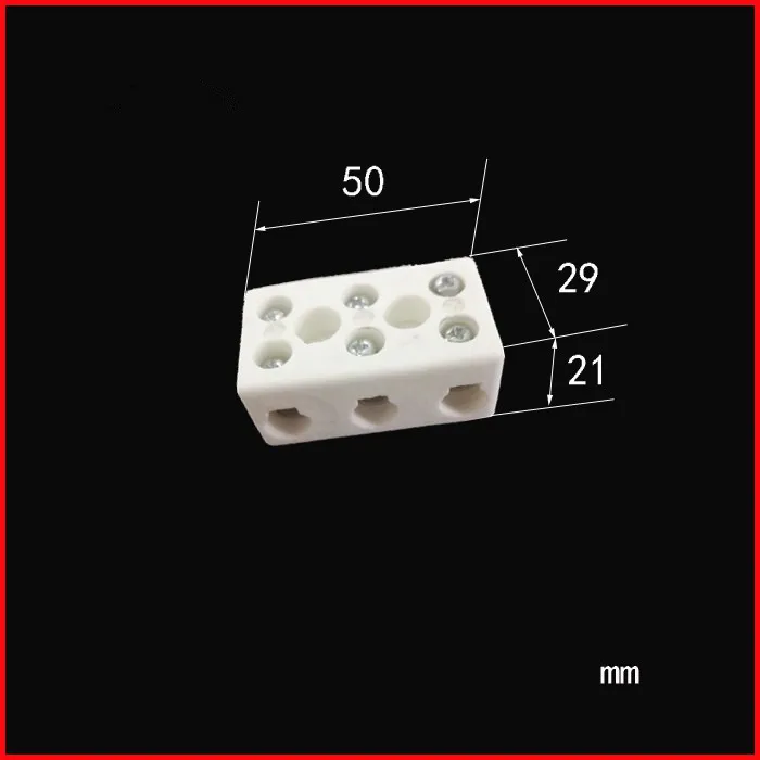 

3 ceramic terminal block / high temperature insulated ceramic terminal /Long * wide * high=50*29*21