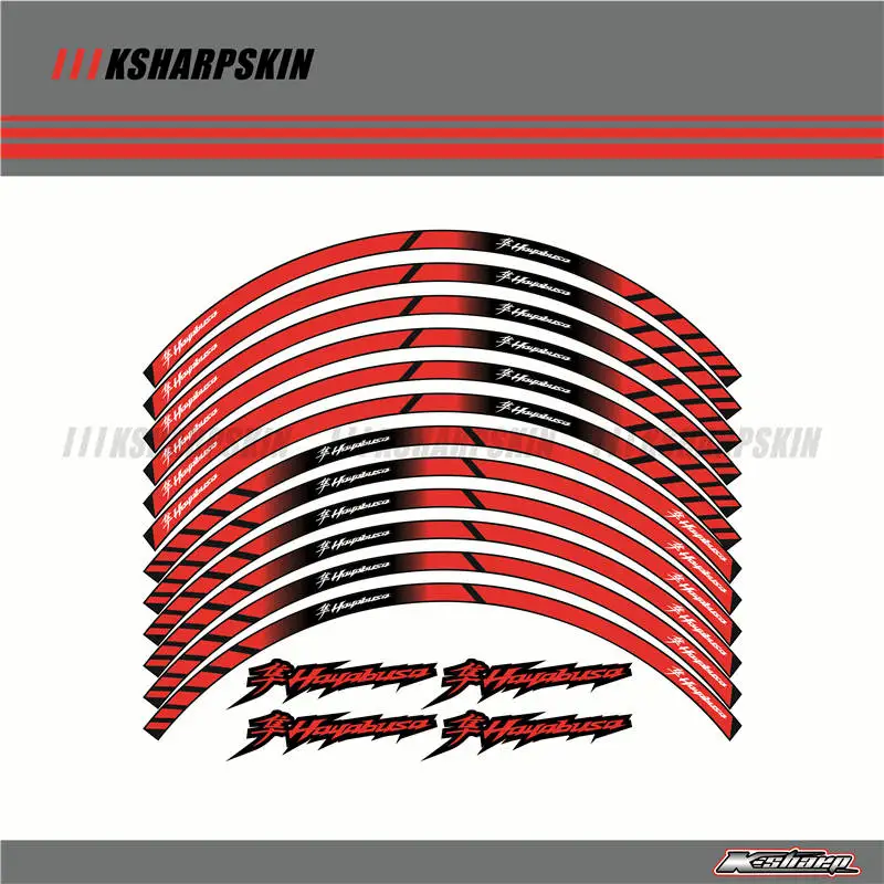 

12X Thick Edge Outer Rim Sticker Stripe Wheel Decals Fit SUZUKI Hayabusa GSXR1300 GSX1300R GSXR1300R