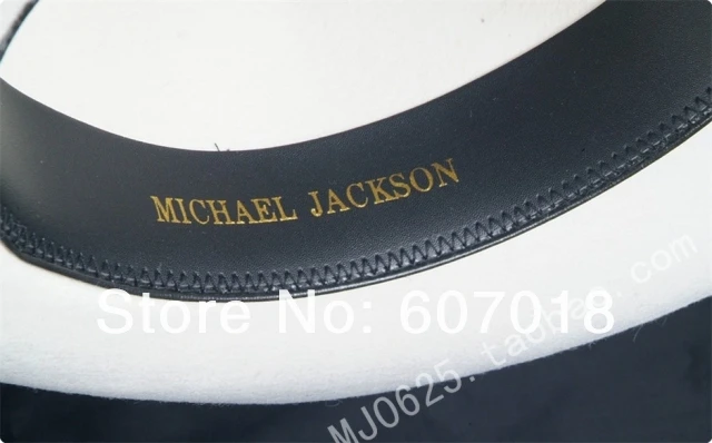 MJ Michael Jackson Smooth Criminal con nombre, sombrero de lana FEDORA blanco, Colección Trilby