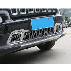 Chrome ABS Exterior Car Front Grill Bumper Grille Mesh Net Trim Cover Stickers Staying For Jeep Cherokee 2014-16