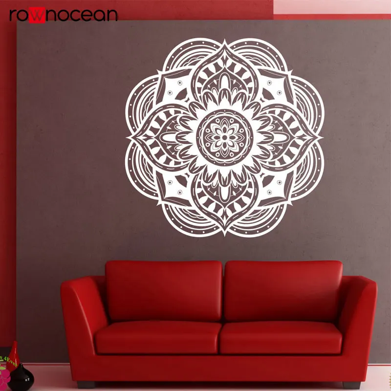 

Vinyl Wall Decal Stickers Circle Ornament Mandala Meditation Decor Boho Vinyl Decal Yoga Studio Wall Art Ideas YD35