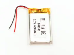 3.7V polymer lithium battery 602540 driving recorder general battery 600mAh 652540 recording pen Rechargeable Li-ion Cell