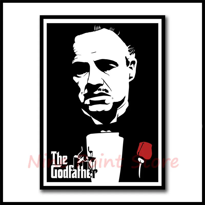 The Godfather White Coated Paper Movie Poster Bar Cafe Decorative Painting Wall Sticker Frameless
