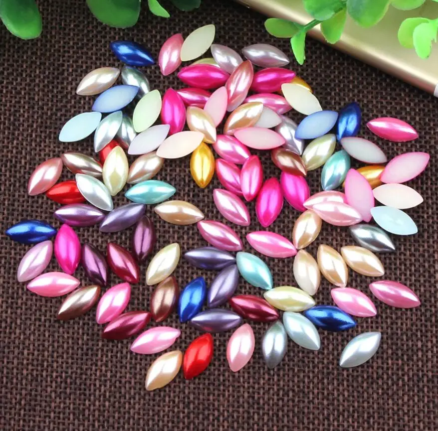 2000pcs 7*15mm ABS Horse eye Multicolored Pearl Bead For Sewing UV Epoxy Filler Resin Jewelry Making Craft Nail art Accessories