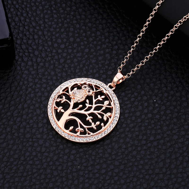 Collier arbre de vie petit théâtre pour femme, pendentif biscuits, pull en or rose, colliers de la présidence JOLong, bijoux de déclaration