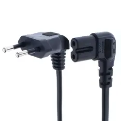 EU 2pin Plug Elbow Angled to IEC 60320 C7 Power Cable for samsung Philips Sony LED TV 300cm