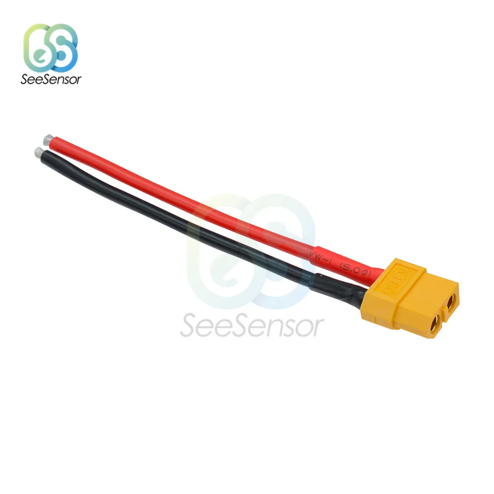 2 pz 1 pz XT60 connettore batteria maschio femmina presa con adattatore giunto in silicone 14 AWG cavo 10cm cavo fai da te elettronico