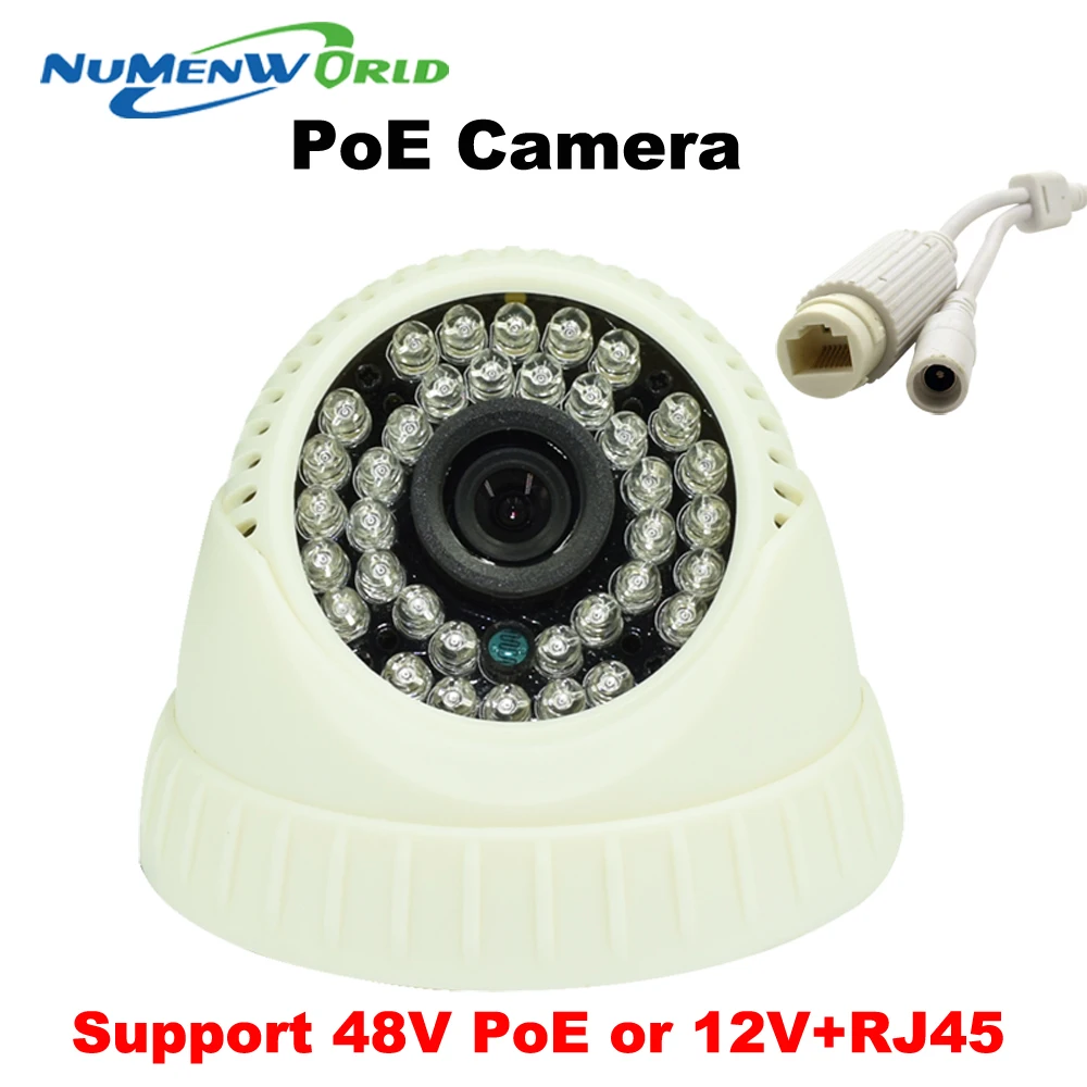 POE IP camera 1080P megapixel cam ips H.264 36PCS LED 3.6mm P2P Indoor Dome Camera CCTV IP camera network Home Security