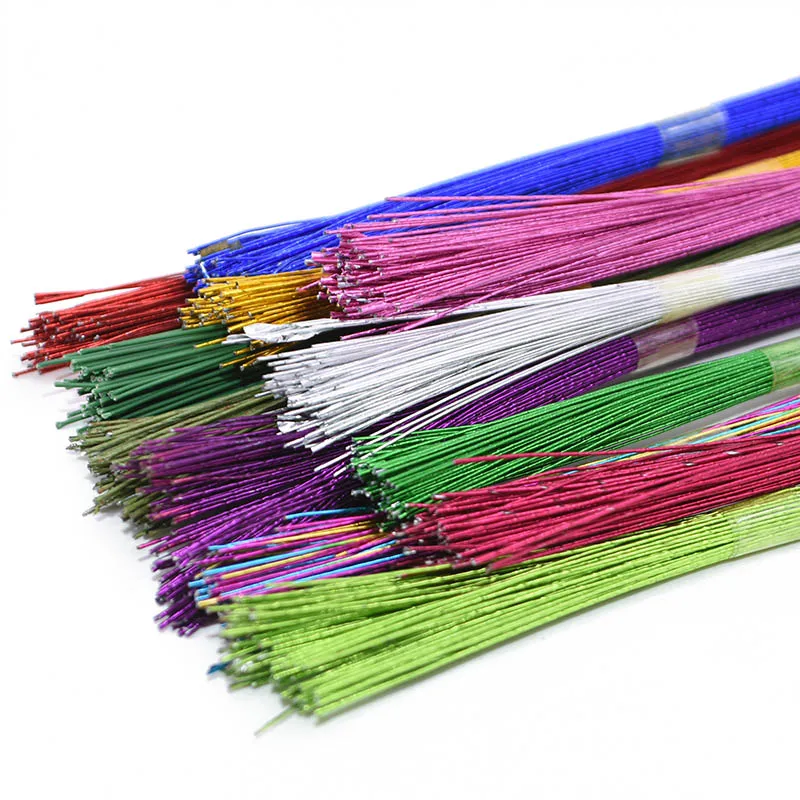 

26# 25/50/100PCS Stocking Flower Iron Wire 80cm Diameter 0.46mm used Iron Wire For DIY Nylon Stocking Flower Making Accessory