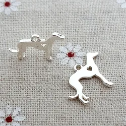 High Quality 10 Pieces/Lot 9*20MM Gold and Silver Color Barley dog Charms Animal charms For Jewelry Making