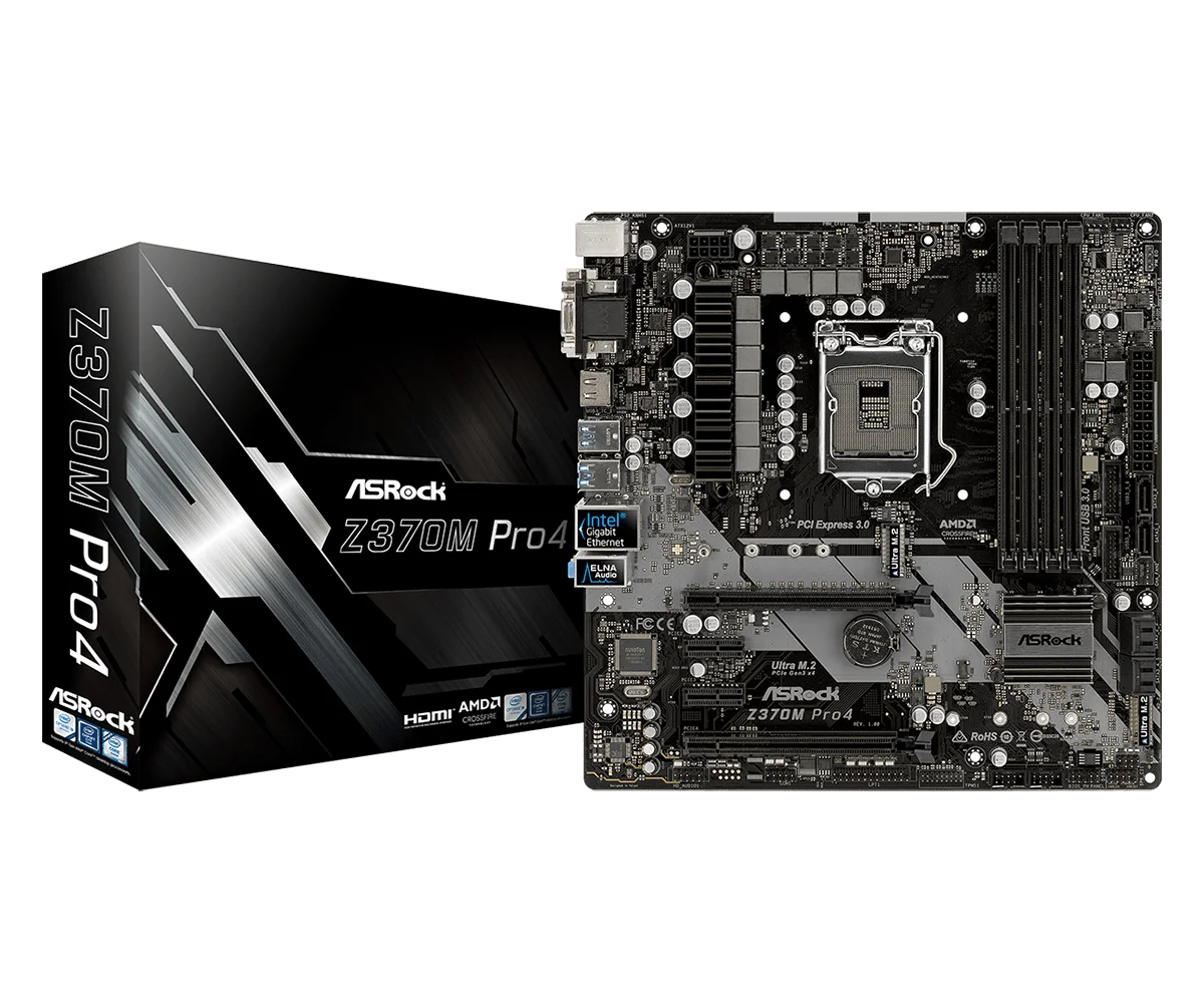 Full new ASROCK Z370M PRO4 Eighth generation motherboard Micro-ATX DDR4 support i7-8100 8600K