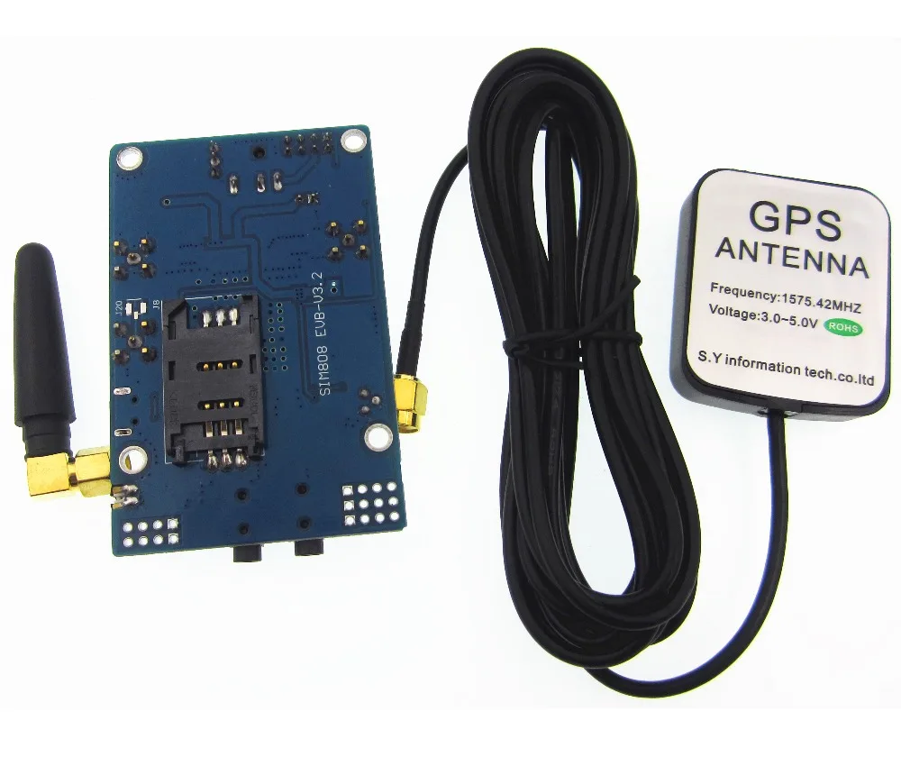 SIM808 Module GSM GPRS GPS Development Board IPX SMA with GPS Antenna for Raspberry Pi Support 2G 3G 4G SIM Card