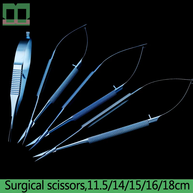 Surgical scissors titanium alloy eye ophthalmic cut 11.5/14/15/16/18cm hand microsurgical scissors Corneal Scissors