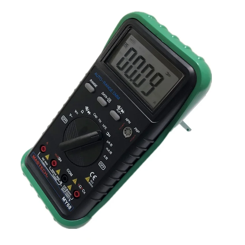 MASTECH MY68 Handheld Auto Range Digital Multimeter DMM w/Capacitance Frequency & hFE Test Meter Testers