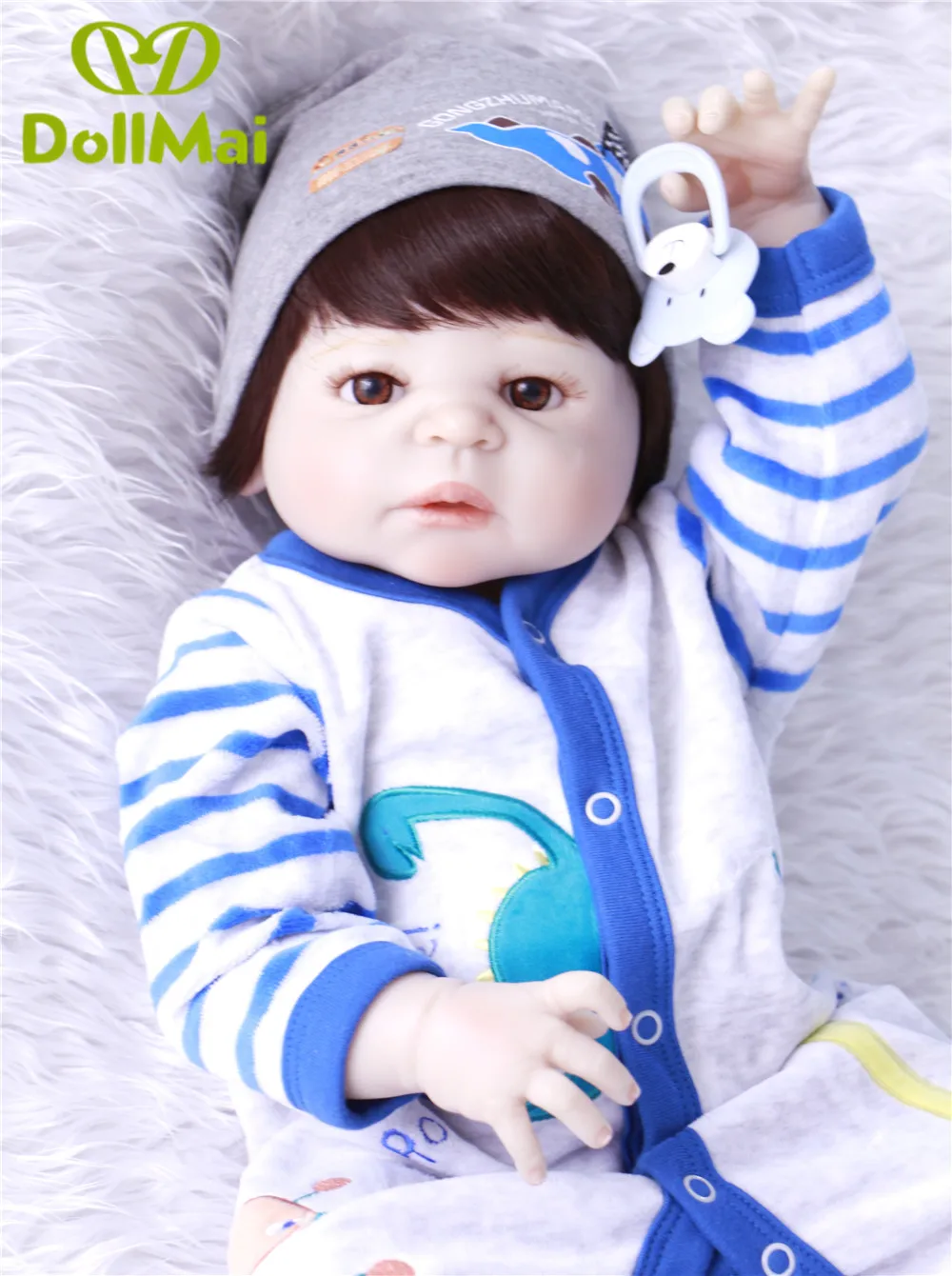 

Reborn boy dolls 22"55cm full silicone reborn baby dolls for children gift can enter water bebe alive reborn bonecas