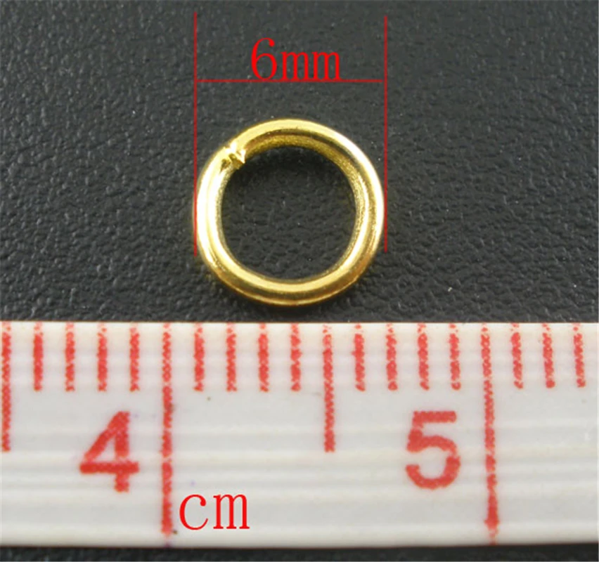 DoreenBeads 500 PCs Gold color Open Jump Rings Basic Accessories Circle Jump Rings for DIY Jewelry Making 6x1mm Findings