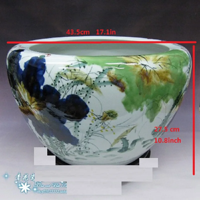 Jingdezhen  ceramic fish tank hand painted Apple urn ceramic cylinder