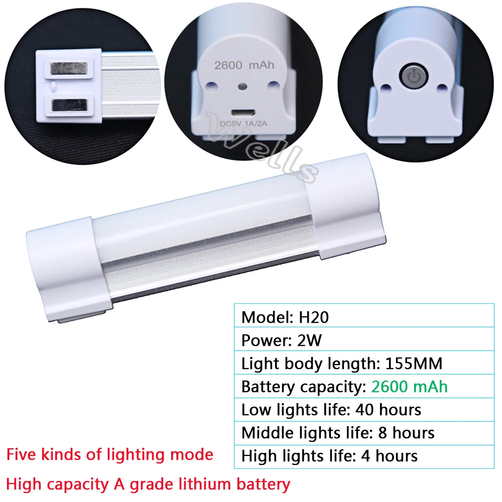 Imagem -05 - Luzes de Emergência Multifuncionais sem Fio Bateria Recarregável de 10400mah com Capacidade para Lâmpada Led de Acampamento Interna Externa