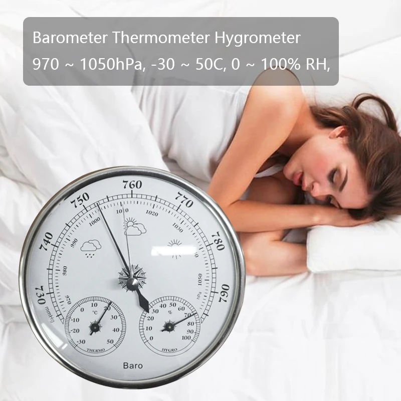 

3 in 1 Thermometer Hygrometer Barometer Temperature Humidity Tester Atmospheric Pressure Monitor Weather Station Analog Room