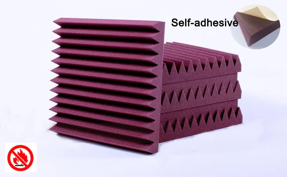 

Excellent Sound insulation Glue Acoustic Foam Treatment Sound Proofing 6 PCS with Self Adhesive