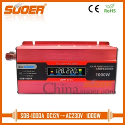 Suoer 12 volt 220 volt inverter 600W power inverter with LCD display(SDB-1000A)