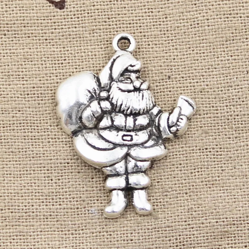 6pcs Charms Christmas Santa Claus Gift 33x25mm Antique Making Pendant fit,Vintage Tibetan Bronze Silver color,DIY Handmade