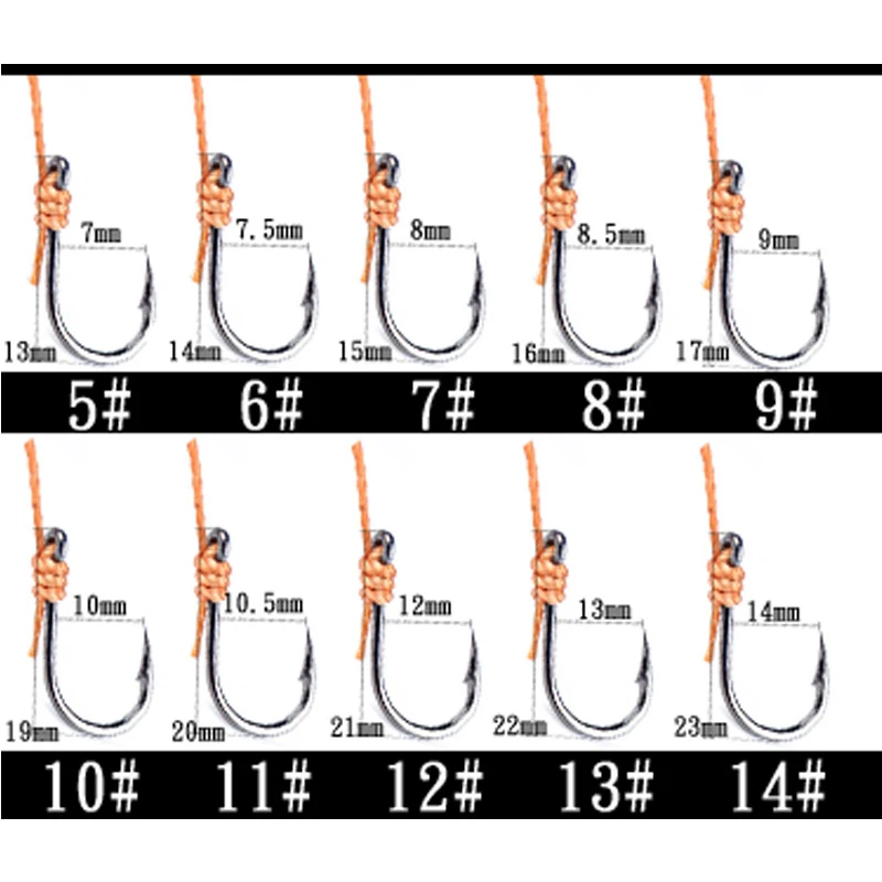 KMRESA High Carbon Steel Fishing Hooks with 5 Small Hooks Rigs Swivel Fishing Lures Pesca Lure String Hooks 5#-14#