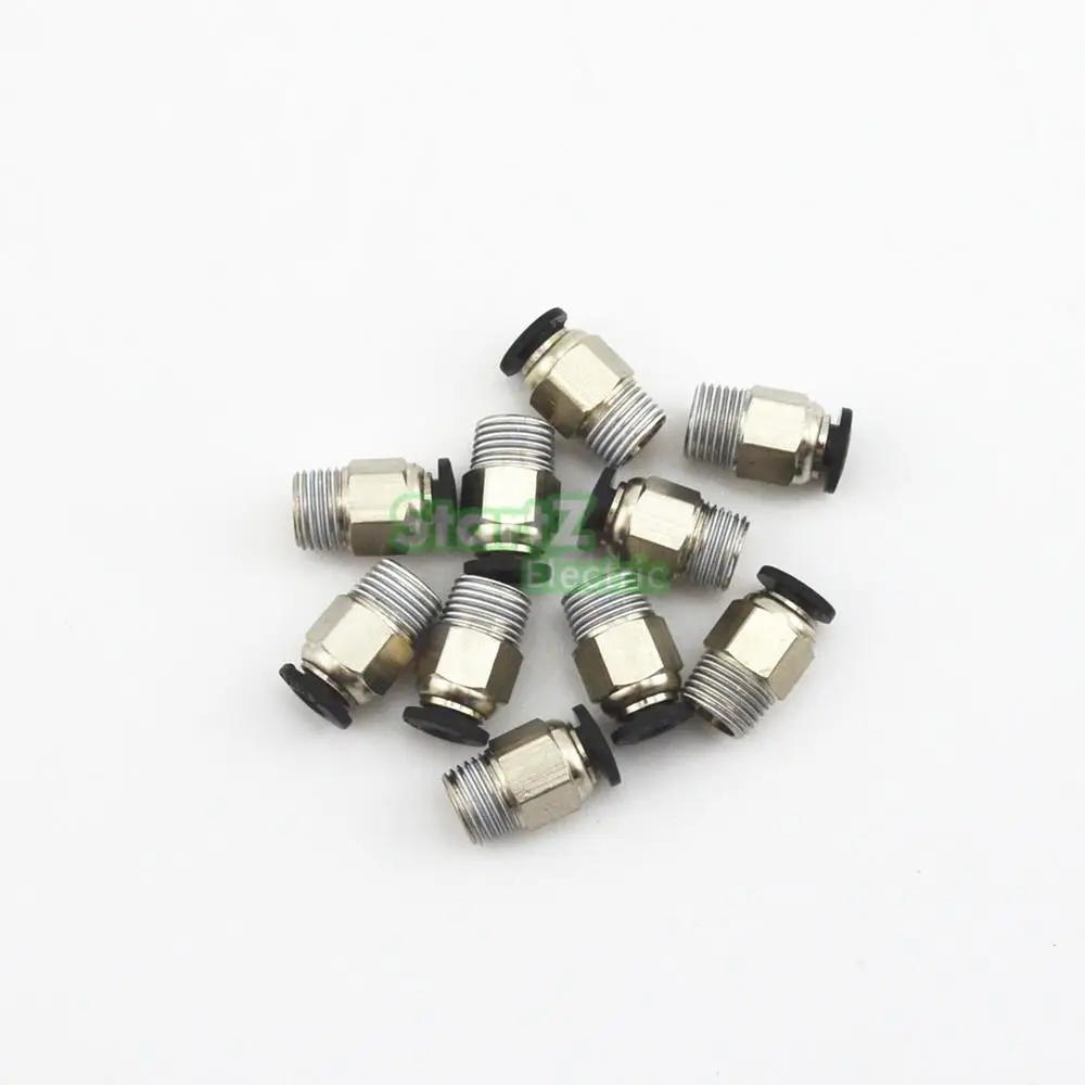 10PcsHigh quality 4mm to 1/8'' Thread Male Straight Pneumatic Tube Push In Quick Connect Fittings Pipe
