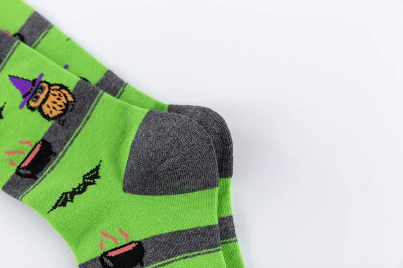 New Autumn Winter Socks Men Novelty Owl Pumpkin Skeleton Pattern Halloween Happy Socks Cotton Comfort Calcetines Hombre