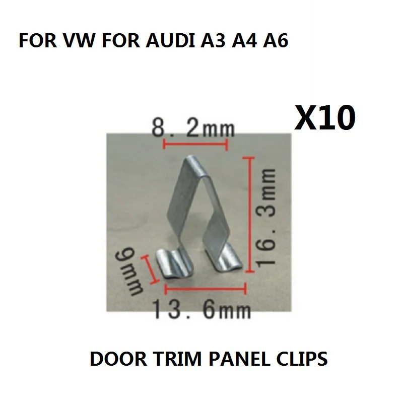 x10 Pieces FOR VW FOR AUDI A3 A4 A6 BOOT TRIM PANEL LINING METAL SPRING CLIPS INTERIOR CLIP NEW