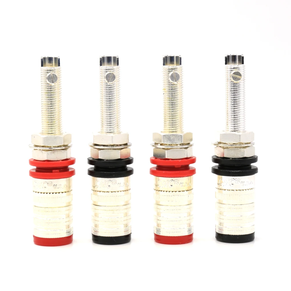 

4pcs High Quality Silver Plated Speaker Terminal Binding post Audio Speaker Terminal Plug