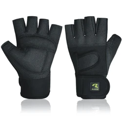 Roaming Weight lifting Half-Finger Shockproof Breathable Black Gloves Great for Exercise,Gym, Fitness,Strength Training.