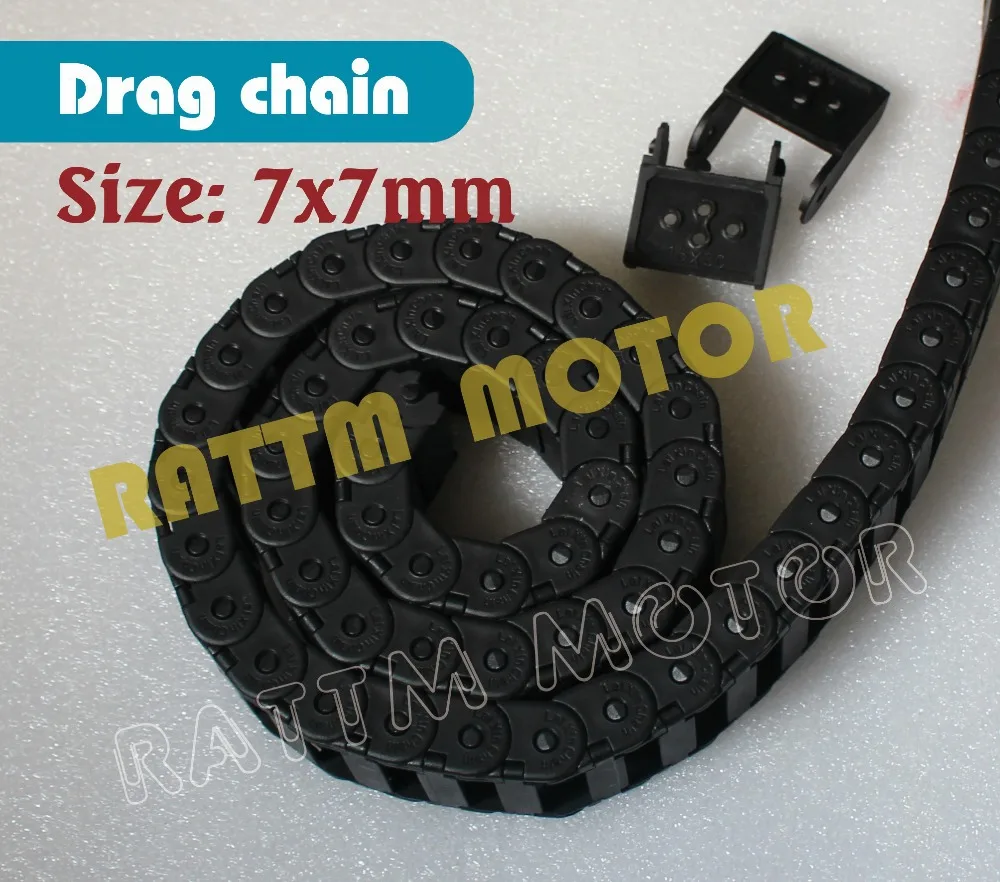 1M 7x7mm L1000mm Cable Drag Chain Wire Carrier with end connectors for CNC Router Machine Tools