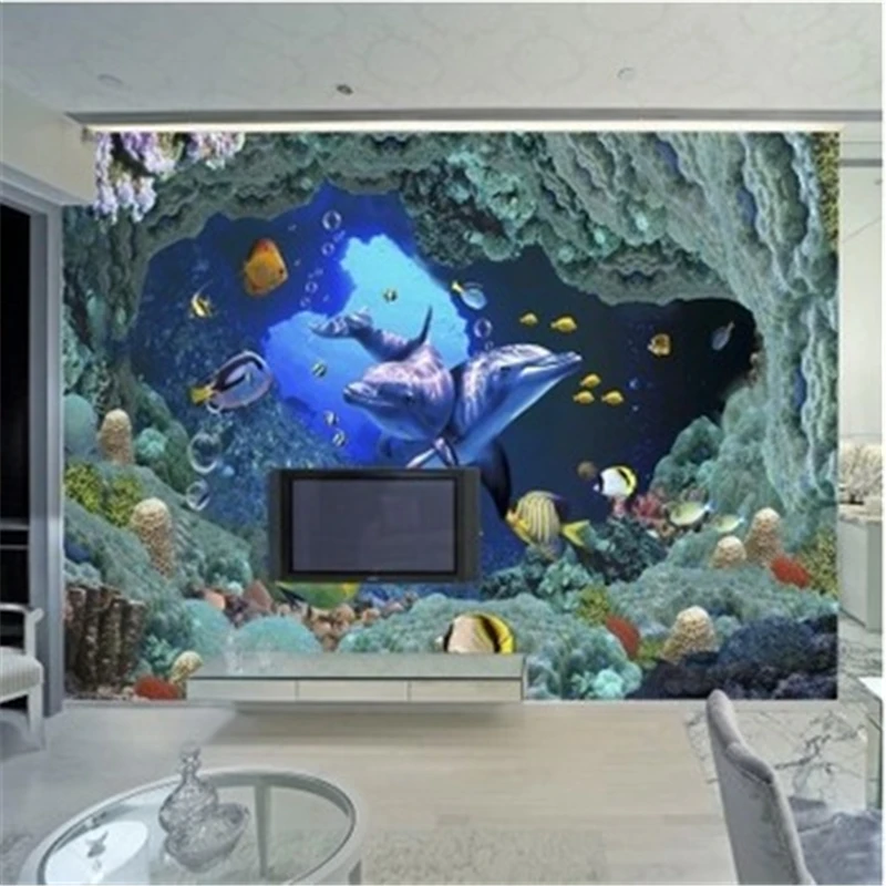 

beibehang Custom photo wallpaper 3D stereoscopic living room TV background wall covering underwater world 3d mural wallpaper