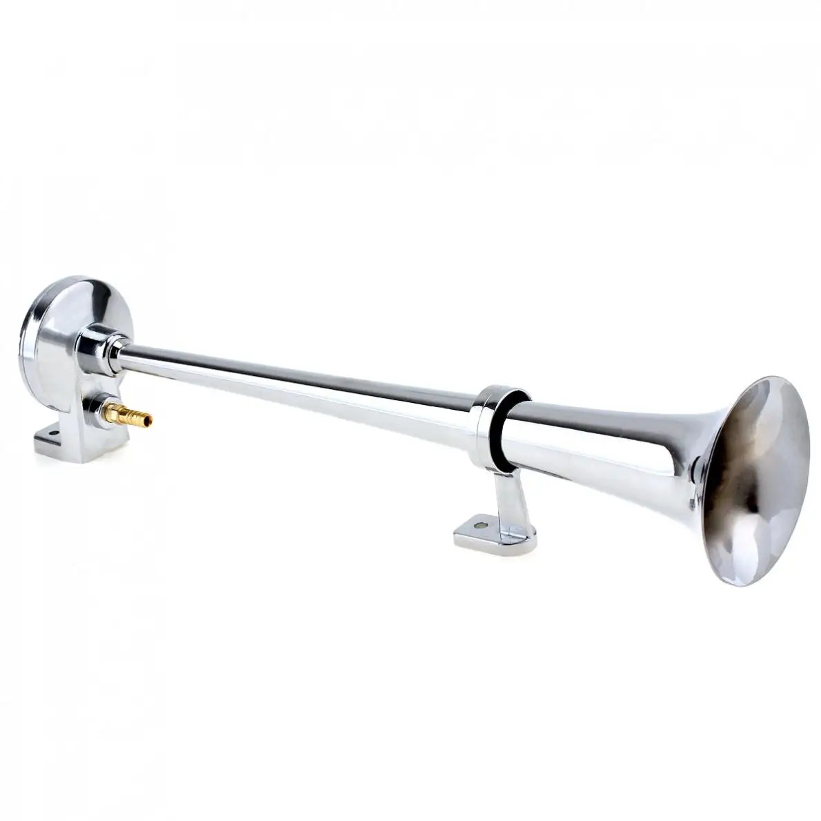 17 Inch 150dB Trumpet Chrome Plated ZINC 12V Super Loud Single Vehicle Trumpet Air Operated Horn for Truck Boat Train Lorry