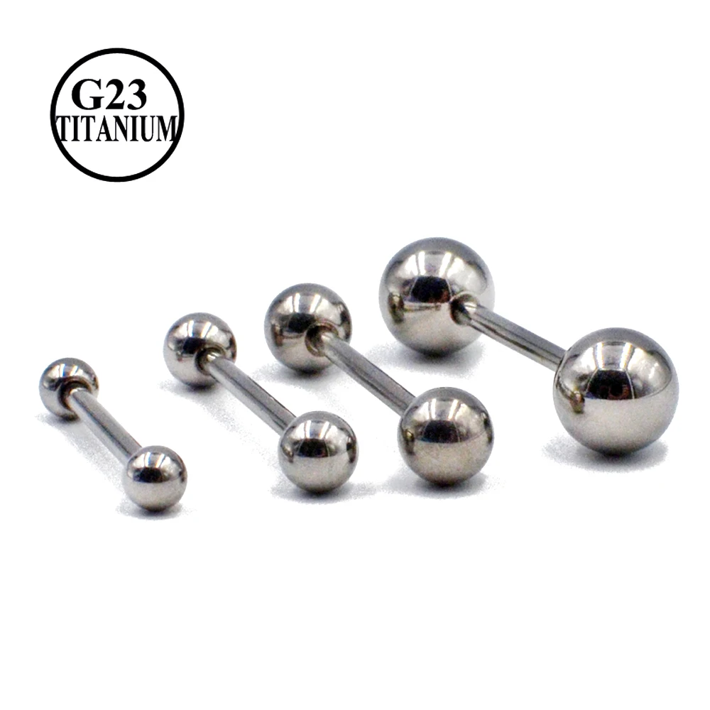 2PCS G23 Solid Titanium Piercing Industrial Earring Industrial Barbells Bar Scaffold Ear Cartilage Helix Nipple Rings Piercing