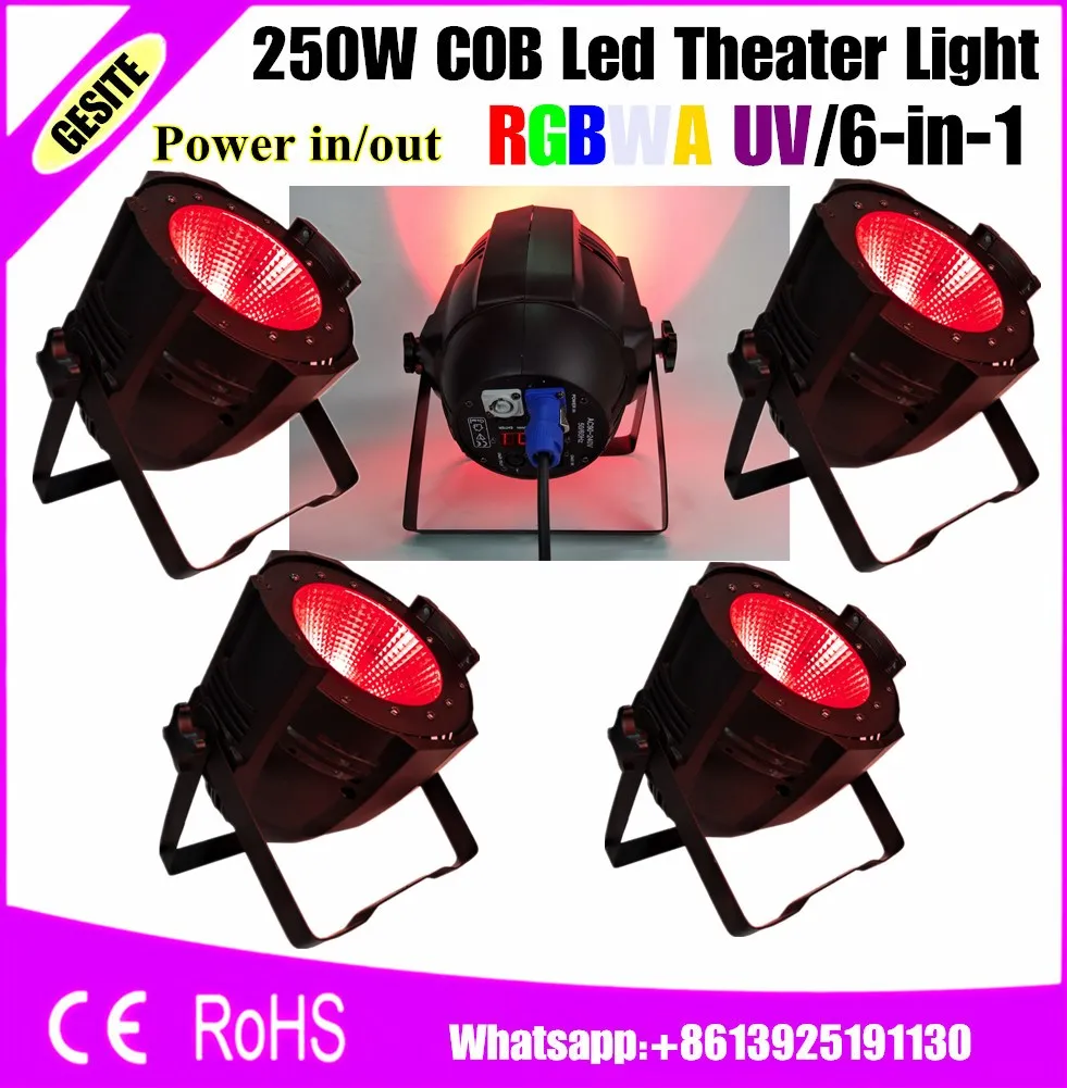 

4 шт./лот Pro Stage Disco DJ RGBWAUV 6IN1 Par LED Sextuplet COB 250 Вт