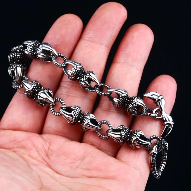 Beier Punk Rock  Men Bracelets & Bangles 2018 Biker Never Fade Stainless Steel HipHop Chain Jewelry Dropshipping LLBC8-058