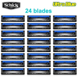 24 Blades/Lot NEW Original Schick Ultra Blue Razor Blade Men Beard Styling Shaver Hair Shaving Vitamin E Skin Care Free Shipping