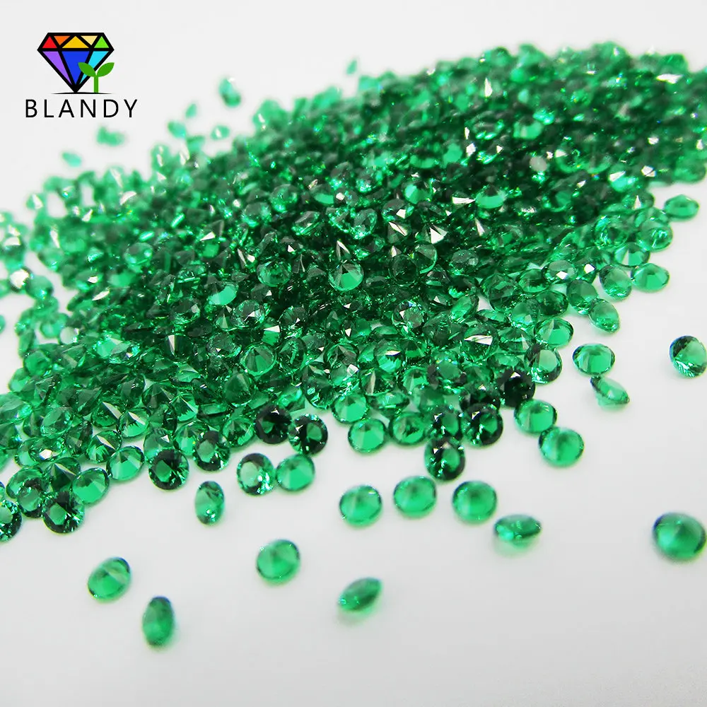 Wax Setting Free Shipping 1000pcs/Lot 1.0~3.0mm Round Brilliant Cut Green Nano Stone Synthetic Gems For Jewelry Making