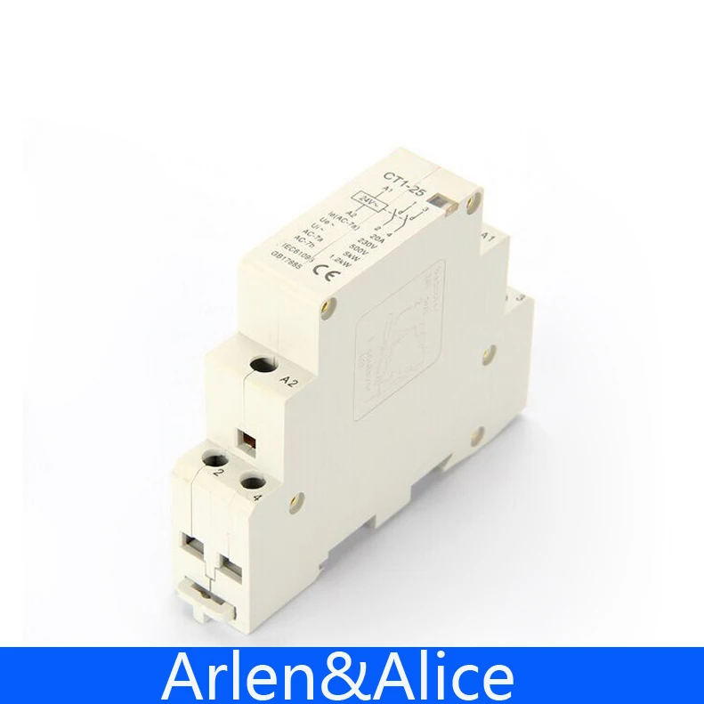 2P 20A 24V  50/60HZ Din rail Household ac Modular contactor  2NO