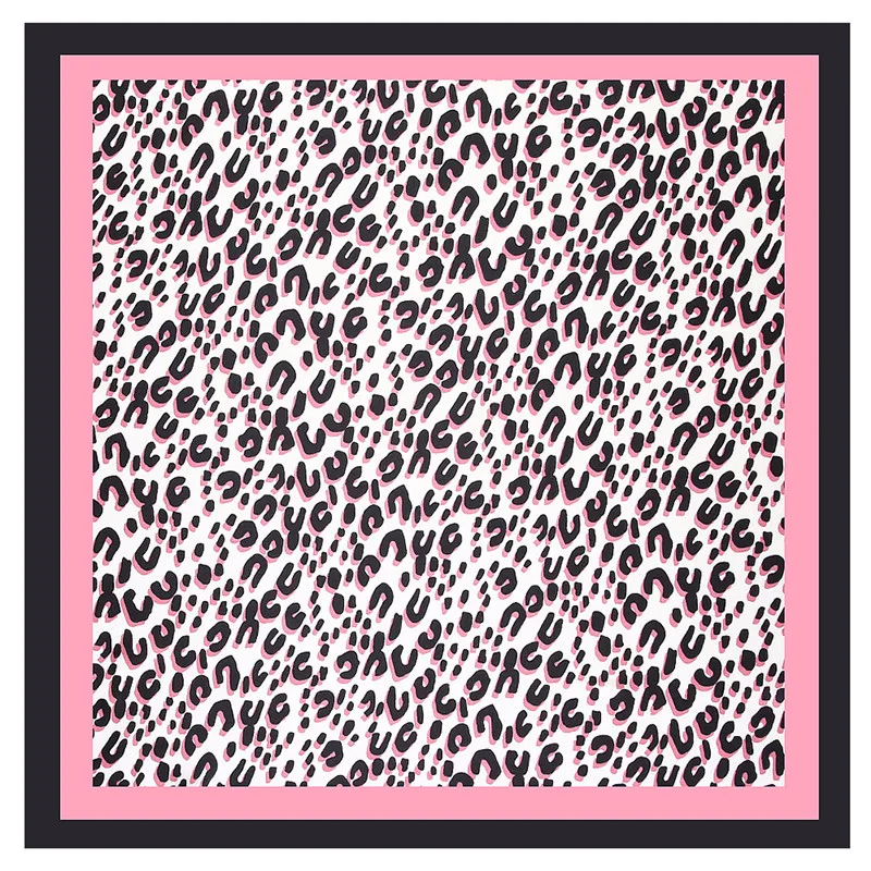 Classic Leopard Print Silk Scarf Bandanna Scarf Women New Fashion Square Scarves Head Neck Tie Band Professional Neckerchief
