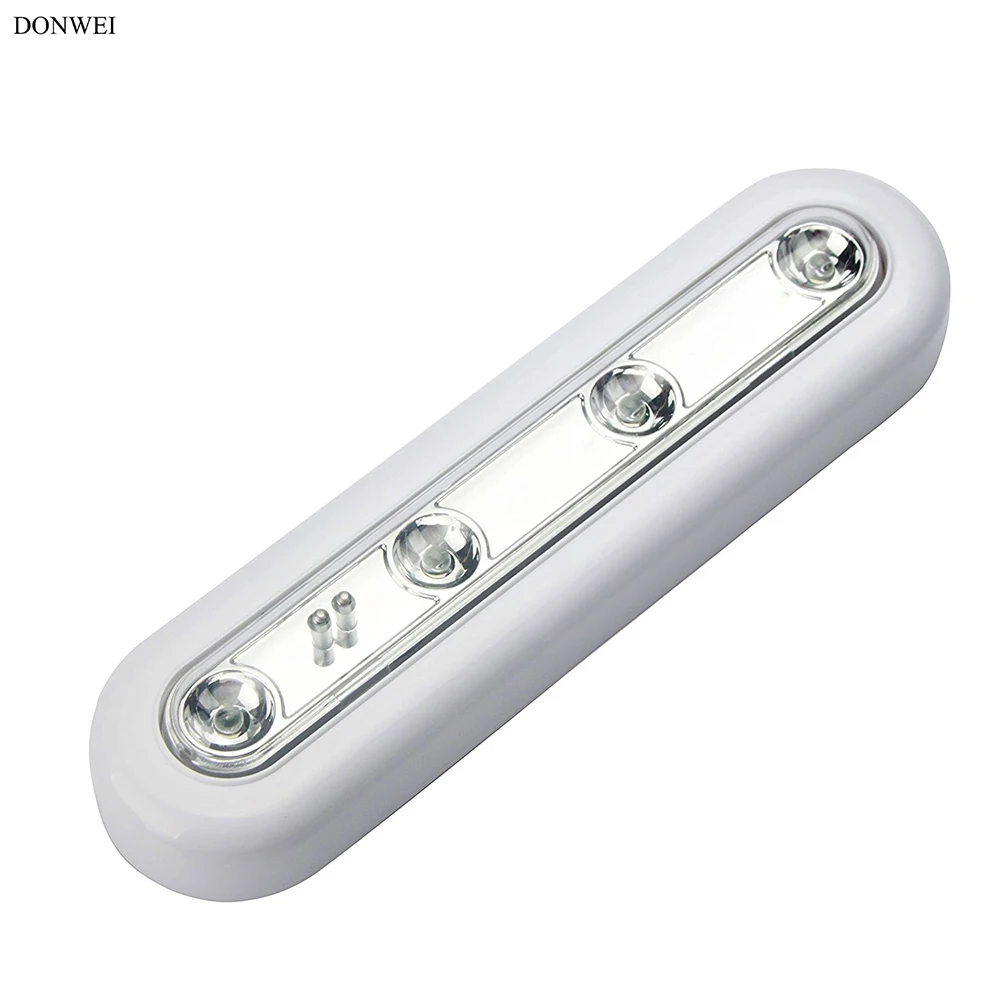 

Portable 4 LED Under Cabinet Light Motion Sensor Closet Wall lamp Rigid Strip Bar Light Kitchen Emergency Night lighting