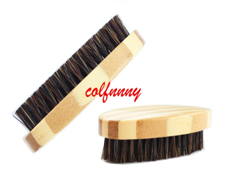 500pcs/lot Fast Shipping Natural Wild Boar Bristles Bamboo Wood Handle Beard Brush Size:10.5*5*3cm