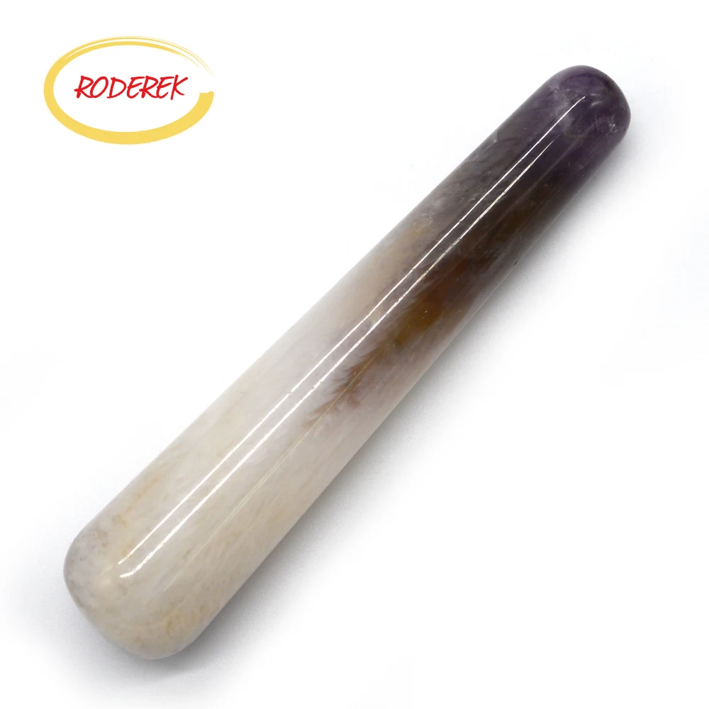 Natural Jade Massager Wand A Grade Amethyst Jade Wand For Healthcare Crystal Stone Massager For Body